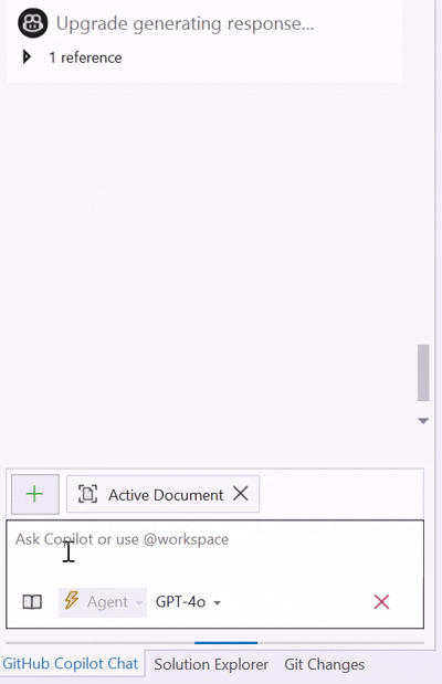 Copilot Chat notifying the user of user changes being recorded
